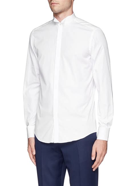 dior mens shirt wingtip collar|Tuxedo Shirt White Cotton Poplin .